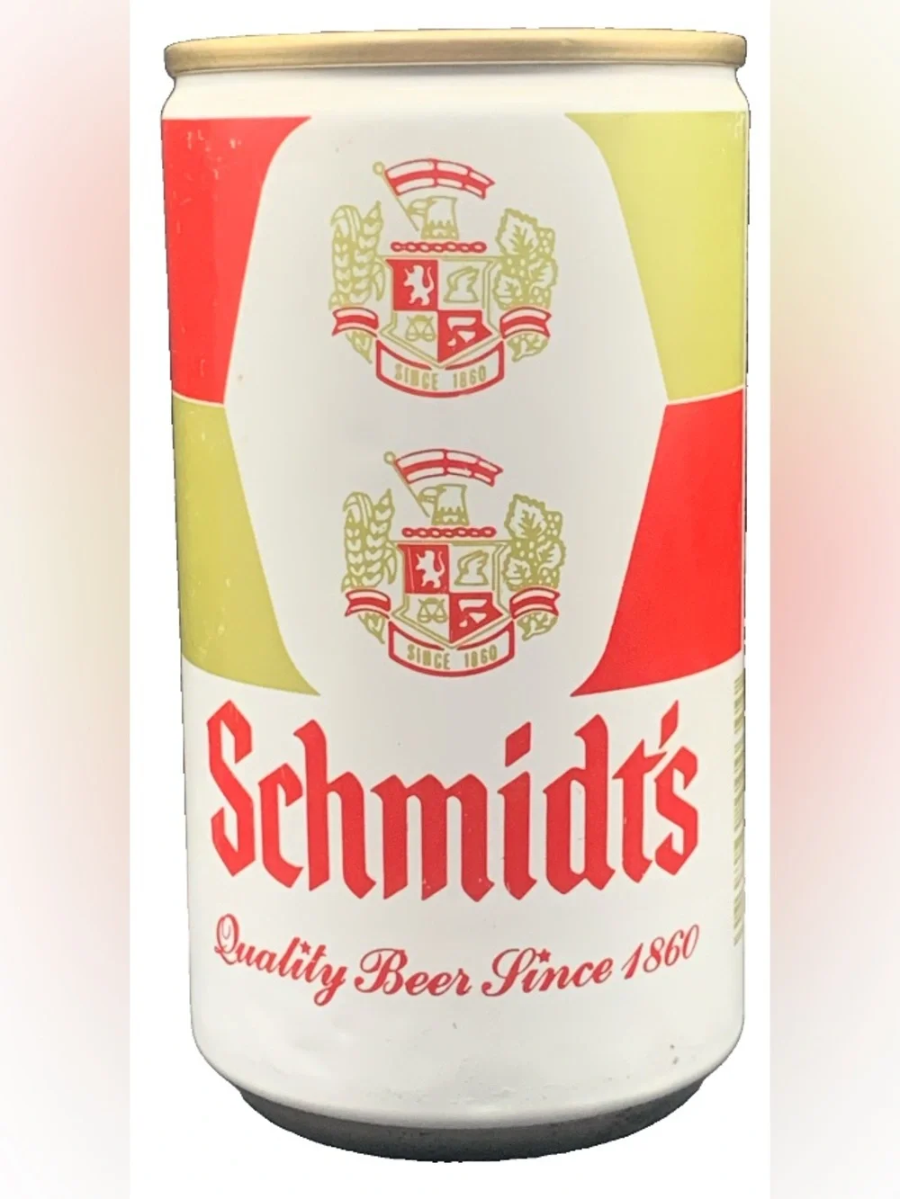 Vintage Beer Can Schmidt's Quality Ber Since 1860 Red Writing Pull Tab Empty